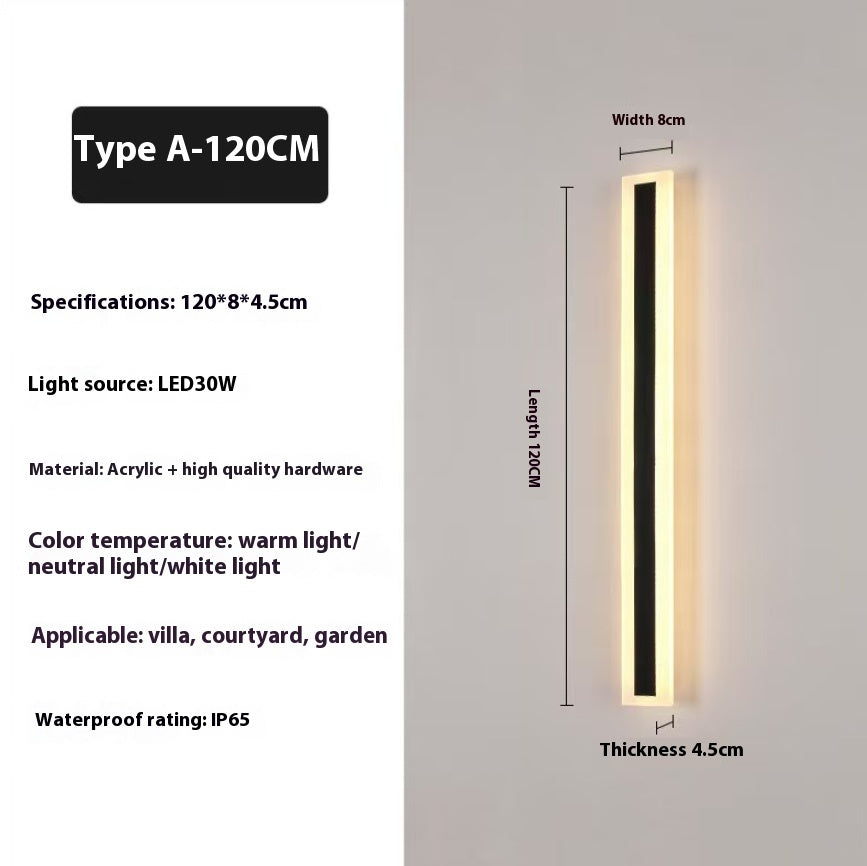 Outdoor LED Strip Straight Wall Lamp Waterproof
