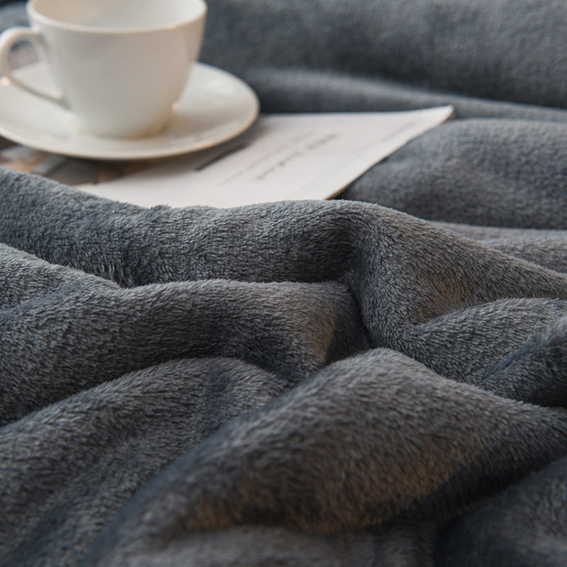Thickened Warm Blanket Milk Fiber Flannel Lambswool Multi-functional Quilt Cover Blanket